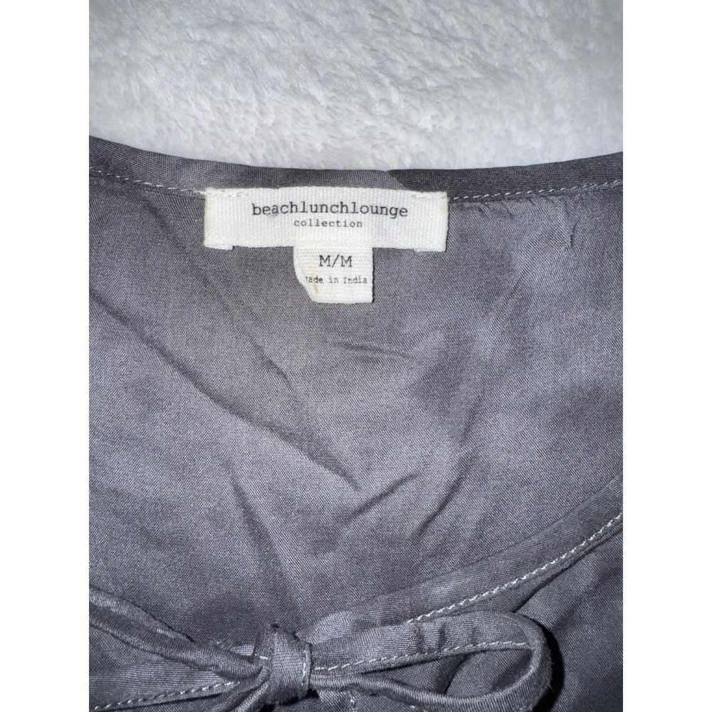 beachlunchlounge collection tie neck tiered tunic top womens gray tie dye Medium - Picture 5 of 7